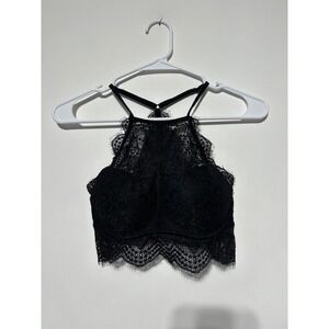 Victoria's Secret Pink Women Size XS (AA-B) Black Padded Underwire Lace Bralette